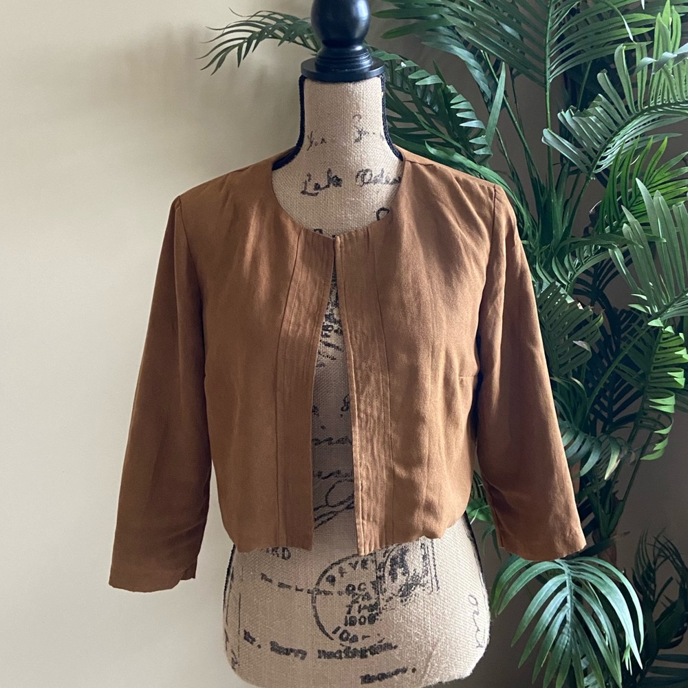 Crop Faux Suede Jacket